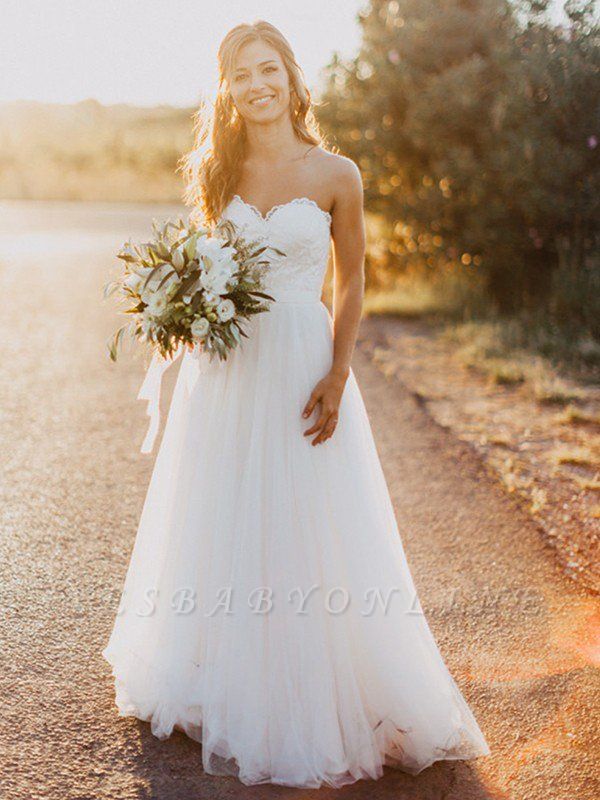 Glamorous Floor-Length Tulle Ruched Sweetheart Sleeveless Wedding Dresses