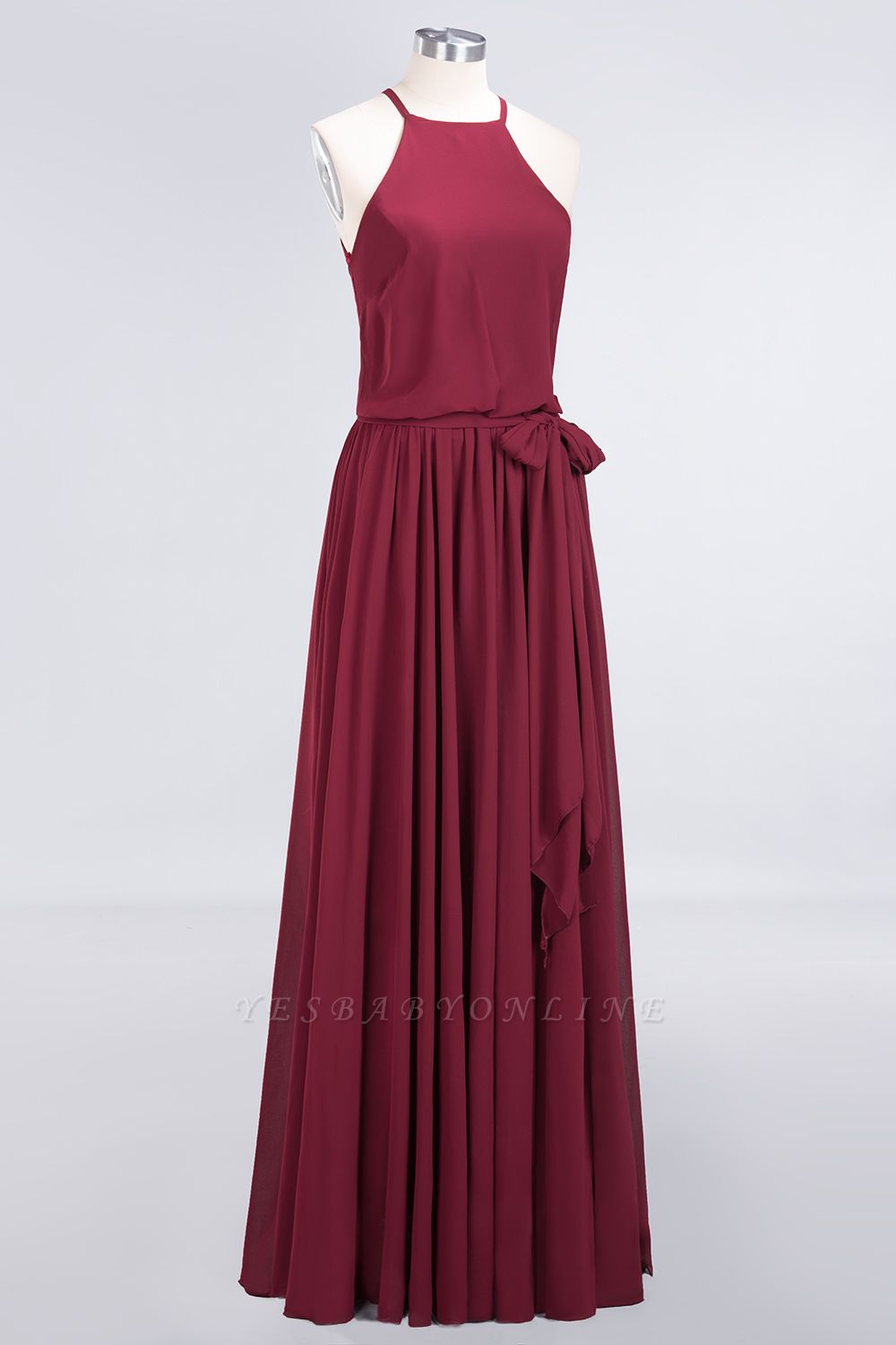 Chiffon A-Line Burgundy Simple Cheap Bridesmaid Dress | Yesbabyonline.com
