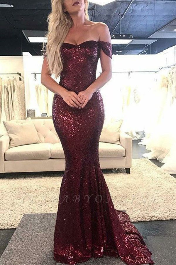 Charming Off-the-Shoulder Sweetheart Sleeveless Mermaid Floor-Length Prom Dress