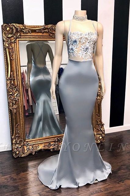 Sexy Sequins Sleeveless Mermaid Prom Dresses | Glitter Halter Red Evening Gowns