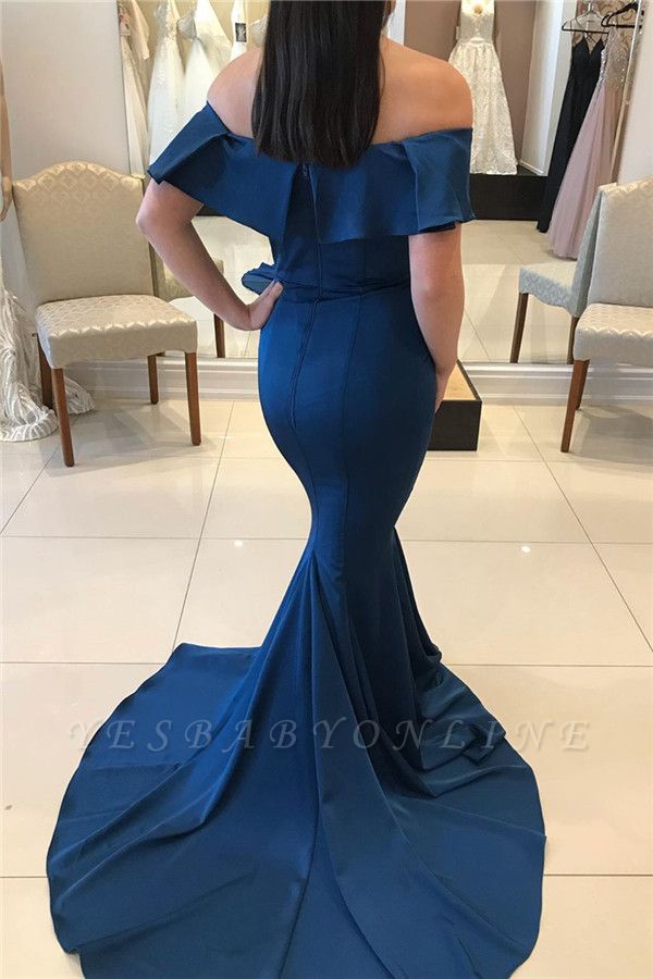 navy blue prom gown