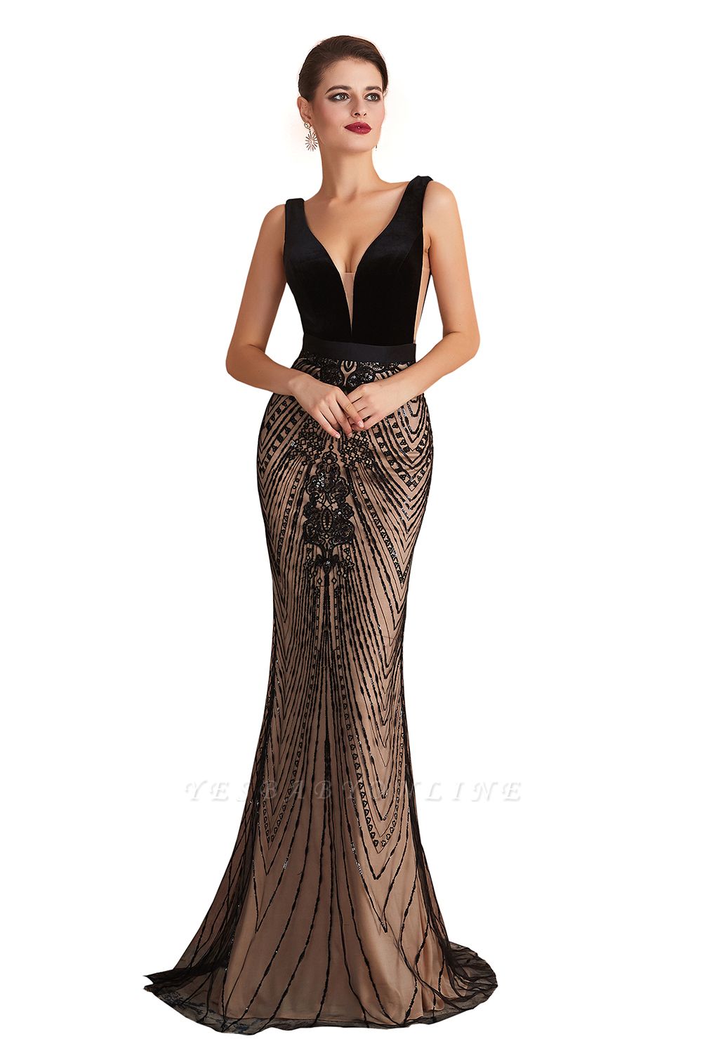 Straps Sweetheart Gorgeous Lace Sexy Black Long Prom Dresses | Elegant Black Evening Dresses
