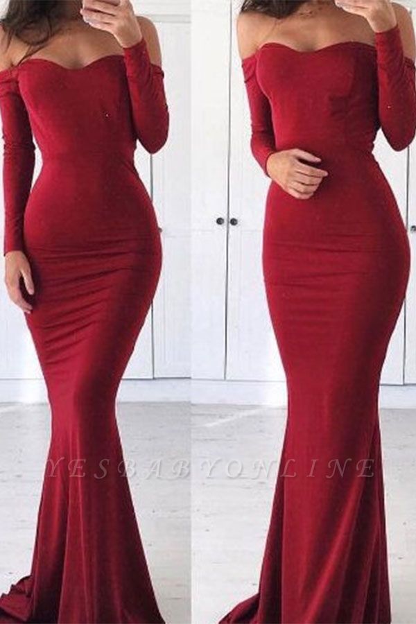 Sexy Sweetheart Prom Dresses | Off-the-Shoulder Mermaid Evening Dresses