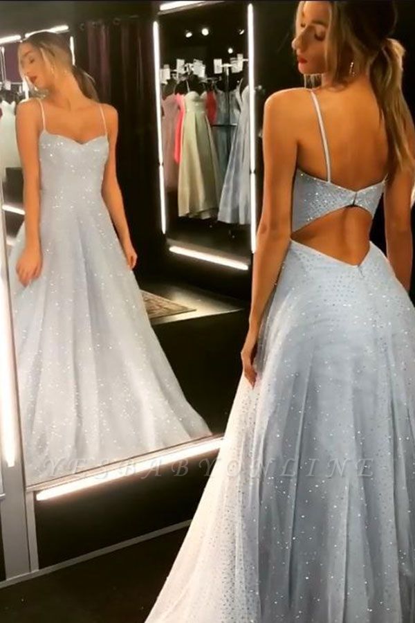 Sparkly Backless Dress  Floor Length Prom Dresses | Long Evening Gowns