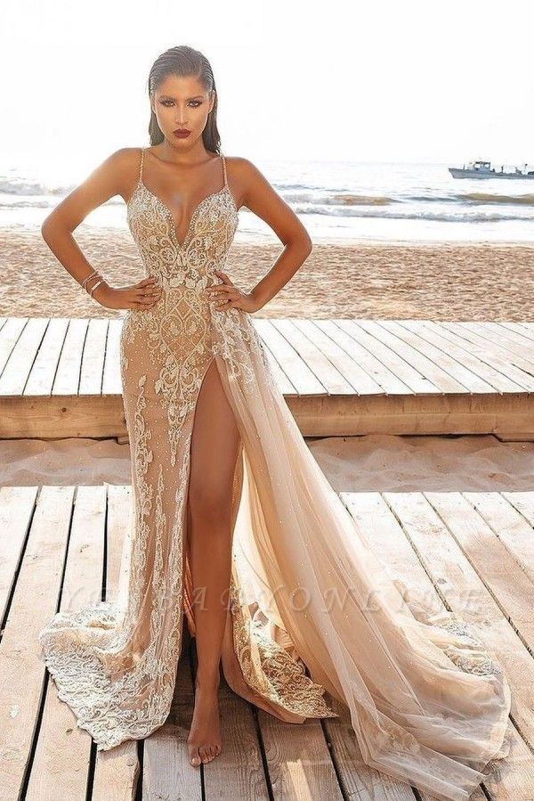Designer prom dresses long glitter Evening dresses with lace