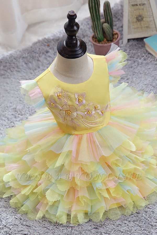 Cute Jewel Multiple Color Flower Girls Dresses Ball Gown