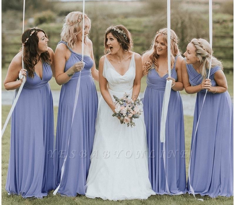 Dusty Blue Multiway Infinity Bridesmaid Dresses | Convertible Wedding Party Dress