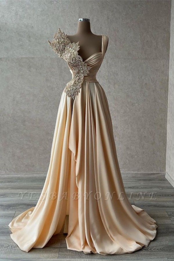 Gorgeous Straps Asymmetric A-Line Prom Dress with Ruffles