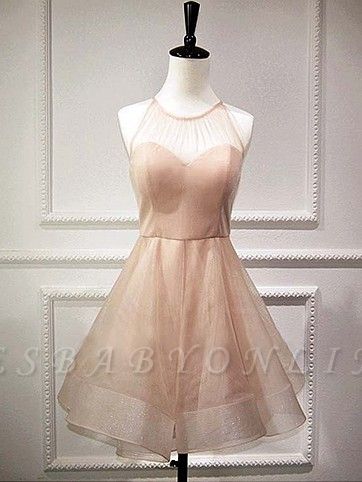 Sexy Homecoming Halter A-Line Sleeveless Dresses Mini Cocktail Dresses