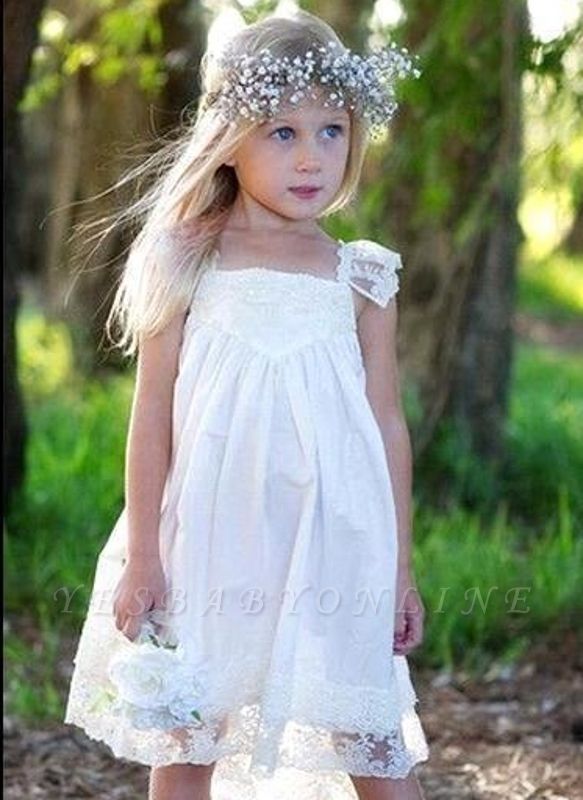 Capped-Sleeves Crisscross Back Cute Flower Girls Dresses ...