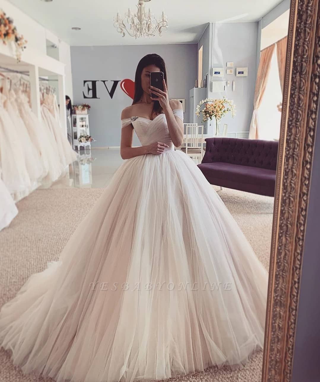 Off the Shoulder Tulle Ball Gown ...