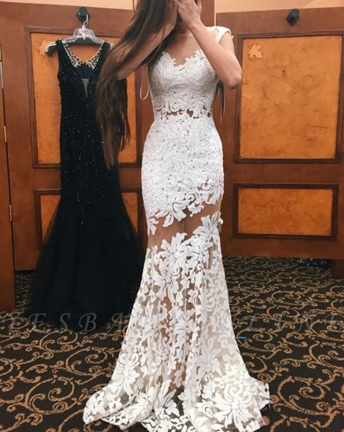 sexy white evening gown