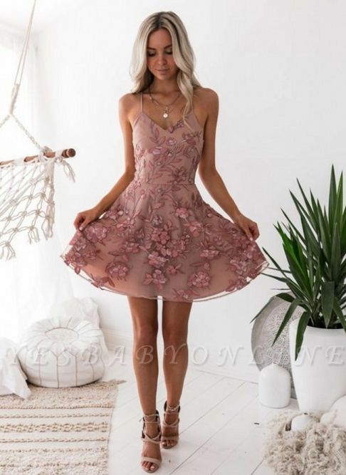 pink floral cocktail dress