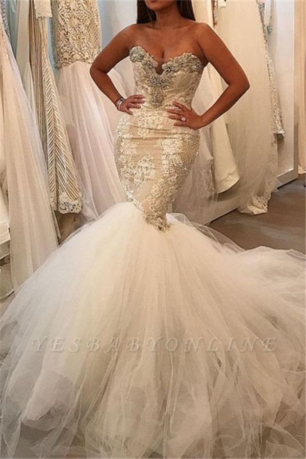 crystal mermaid wedding dress