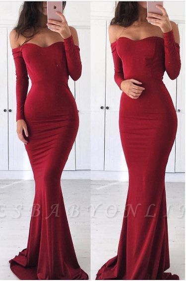 Sexy Sweetheart Prom Dresses | Off-the-Shoulder Mermaid Evening Dresses