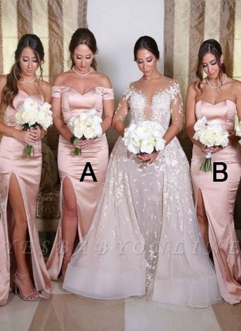 Sexy Side Slit Sweetheart Bridesmaid Dresses | Sleeveless Mermaid Wedding Guest Dresses