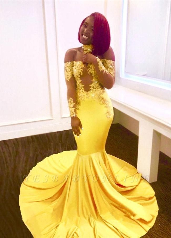 Bright Yellow Mermaid Prom Dresses ...