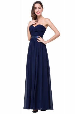 ADELINA | Simple A-line Strapless Chiffon Bridesmaid Dress with Draped_7