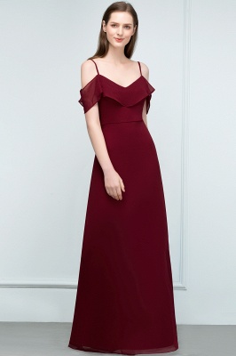 Elegant A-Line  Spaghetti Straps Sleeveless Floor-Length Bridesmaid Dresses_3