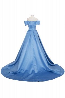 Sexy Sky Blue Prom Dresses Off-the-Shoulder Side Slit Gorgeous Evening Gowns_6