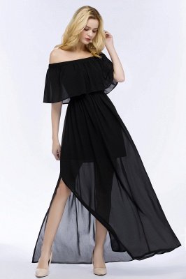 Elegant A-Line  Off-the-Shoulder Sleeveless Floor-Length Bridesmaid Dresses_5