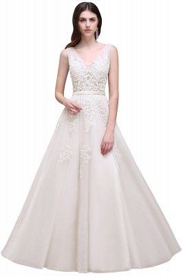 ADDYSON | A-line Floor-length Tulle Bridesmaid Dress with Appliques_2