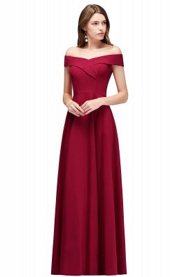A-line Off-the-Shoulder Long Burgundy Evening Gowns_2