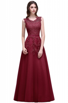 A-line Floor-length Tulle Prom Dress with Appliques_3