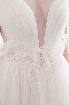 NANCY | Affordable Sleeveless Floor Length Lace Ivory Wedding Dresses_9