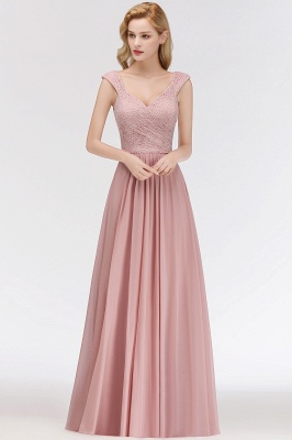 Elegant Dusty Rose Long A-line Lace Sweetheart Chiffon Bridesmaid Dress Online