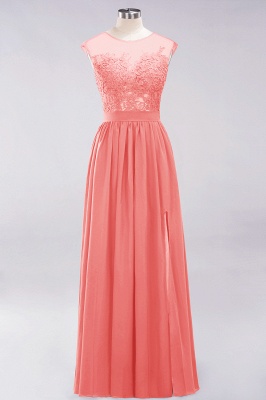 A-line  Lace Jewel Sleeveless Floor-Length Bridesmaid Dresses with Appliques_7