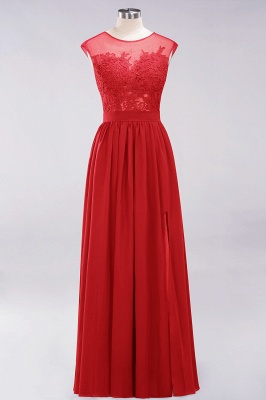 A-line  Lace Jewel Sleeveless Floor-Length Bridesmaid Dresses with Appliques_8