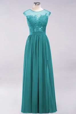 A-line  Lace Jewel Sleeveless Floor-Length Bridesmaid Dresses with Appliques_31
