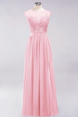 A-line  Lace Jewel Sleeveless Floor-Length Bridesmaid Dresses with Appliques_4