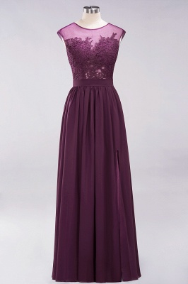 A-line  Lace Jewel Sleeveless Floor-Length Bridesmaid Dresses with Appliques_19