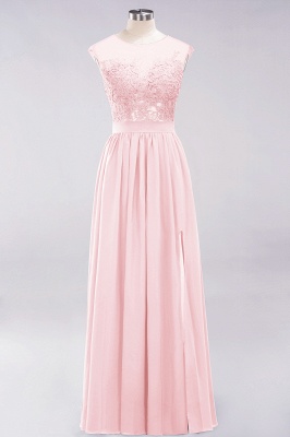 A-line  Lace Jewel Sleeveless Floor-Length Bridesmaid Dresses with Appliques_3