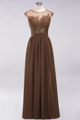 A-line  Lace Jewel Sleeveless Floor-Length Bridesmaid Dresses with Appliques_12