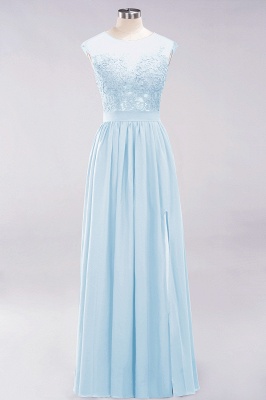 A-line  Lace Jewel Sleeveless Floor-Length Bridesmaid Dresses with Appliques_22