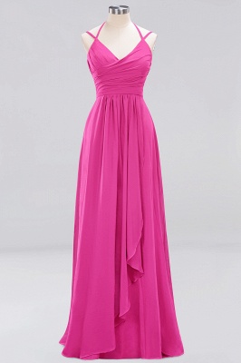 A-line  Spaghetti Straps Sleeveless Ruffles Floor-Length Bridesmaid Dresses_9