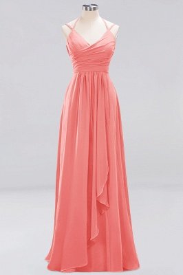 A-line  Spaghetti Straps Sleeveless Ruffles Floor-Length Bridesmaid Dresses_7