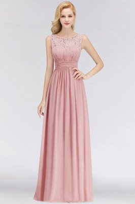 Long Lace Sleeveless Chiffon Scoop Elegant Bridesmaid Dress_5