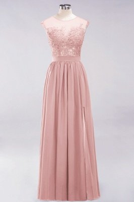 A-line  Lace Jewel Sleeveless Floor-Length Bridesmaid Dresses with Appliques_6