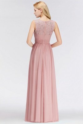 Long Lace Sleeveless Chiffon Scoop Elegant Bridesmaid Dress_4