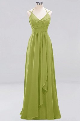 A-line  Spaghetti Straps Sleeveless Ruffles Floor-Length Bridesmaid Dresses_32