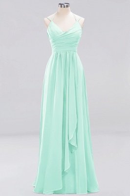 A-line  Spaghetti Straps Sleeveless Ruffles Floor-Length Bridesmaid Dresses_34