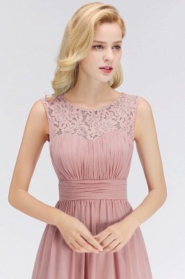 Long Lace Sleeveless Chiffon Scoop Elegant Bridesmaid Dress_3