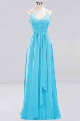 A-line  Spaghetti Straps Sleeveless Ruffles Floor-Length Bridesmaid Dresses_23