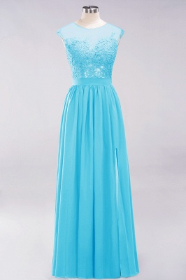 A-line  Lace Jewel Sleeveless Floor-Length Bridesmaid Dresses with Appliques_23