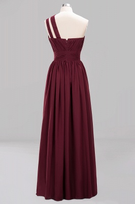 Elegant A-Line Burgundy One-Shoulder Sleeveless Ruffles Floor-Length  Bridesmaid Dresses_8