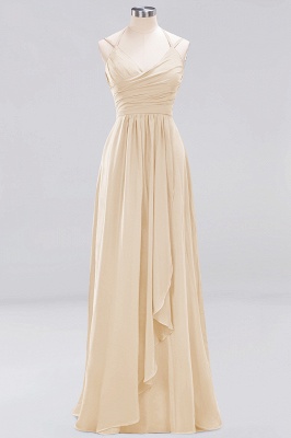 A-line  Spaghetti Straps Sleeveless Ruffles Floor-Length Bridesmaid Dresses_14